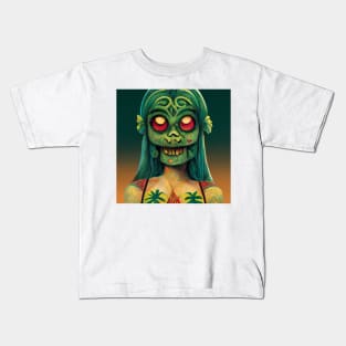 Zombie Tiki Girl Kids T-Shirt